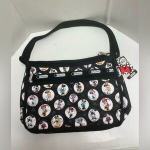 LeSportsac Disney Minnie Mouse Cleo Crossbody Messenger Bag - Black - BRAND NEW
